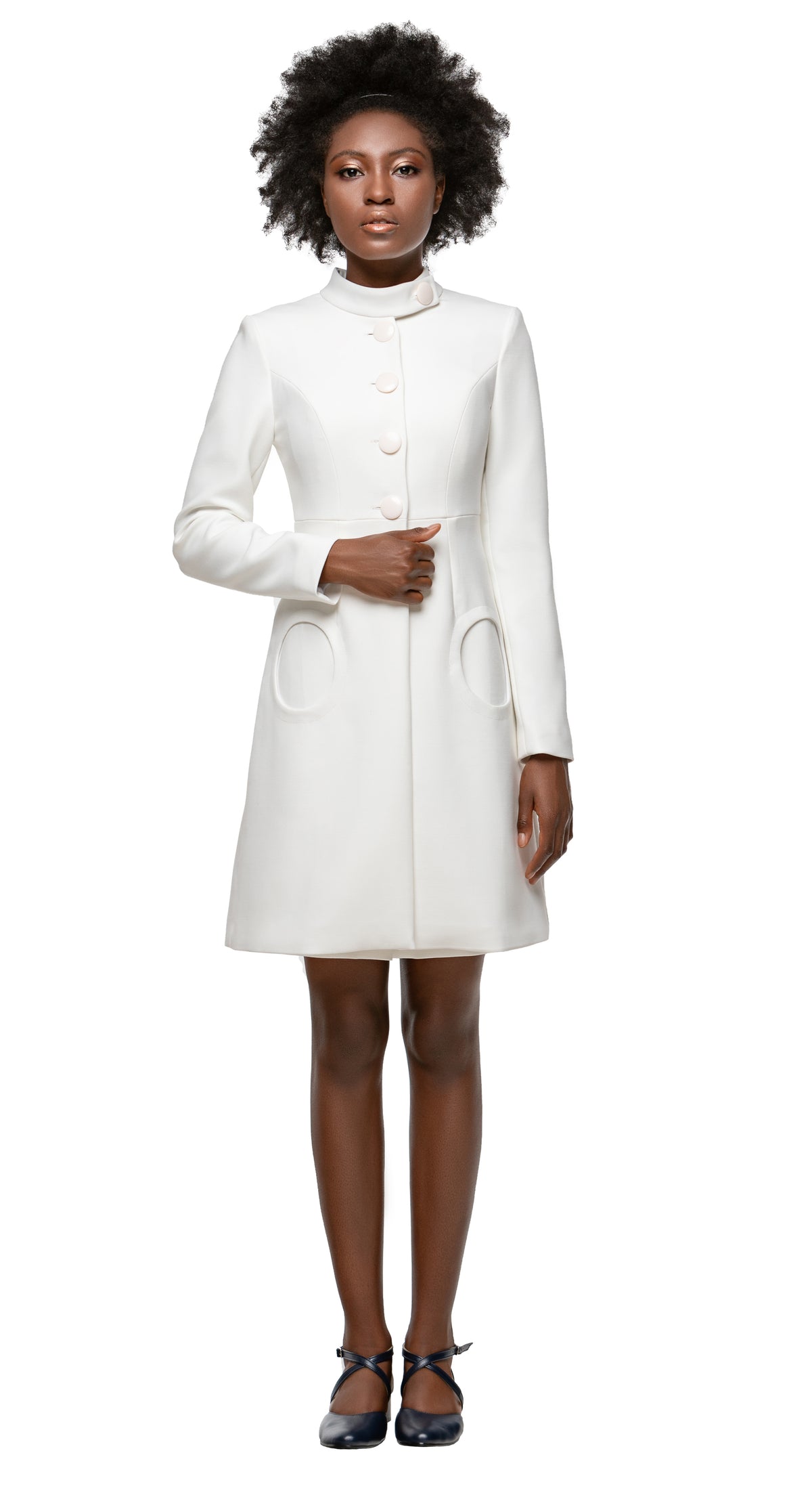 MARMALADE Classic Style Coat with Circle Pockets