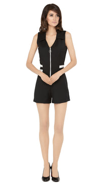 Introducing our spring 1970s style jumpsuit; an easily adaptable from work to play style, featuring waist level stripe detailing. This Italian stretch fabric is very comfortable with an aesthetic that can be worn casually or as a revised approach to what is a professional style for the warmer months.