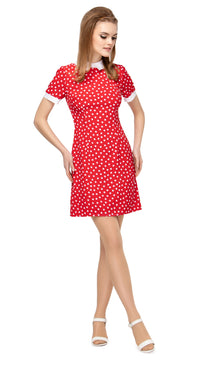 MARMALADE Red/White Vintage Style Polka Dot Dress