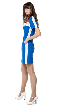 MARMALADE Retro Sport Inspired Dress; Blue/Orange