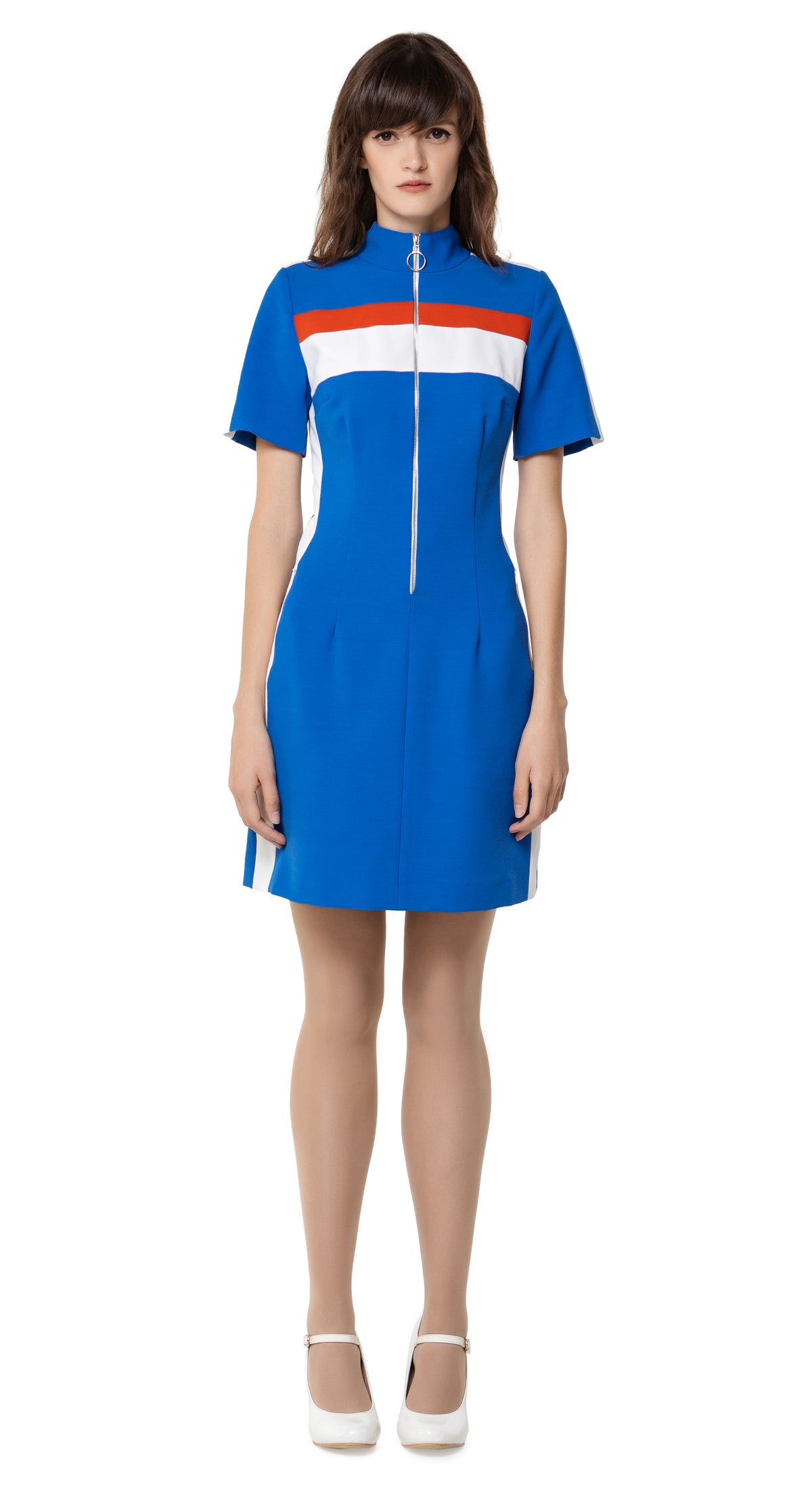 MARMALADE Retro Sport Inspired Dress; Blue/Orange
