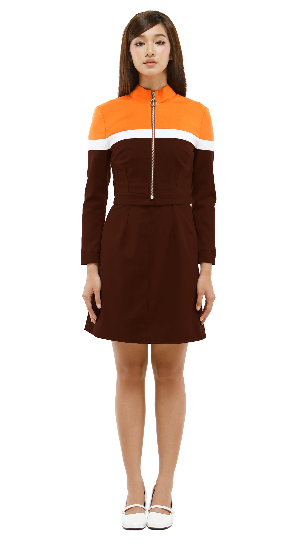 Retro Seventies Cropped Jacket with Ring-Pull Zipper