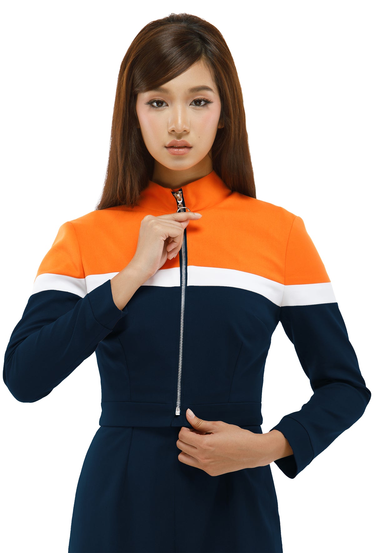 Retro Seventies Cropped Jacket with Ring-Pull Zipper