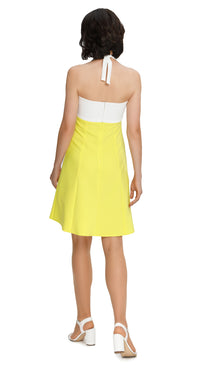 Embrace spring with our 70s Style Light Spring Halter Dress in bright yellow. Versatile and flattering, dress it up or down for any occasion. Shop now for effortless Spring style!