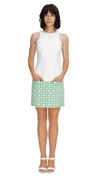 Fitted Vintage Style Drop Waist Dress; GREEN: ALL SIZES