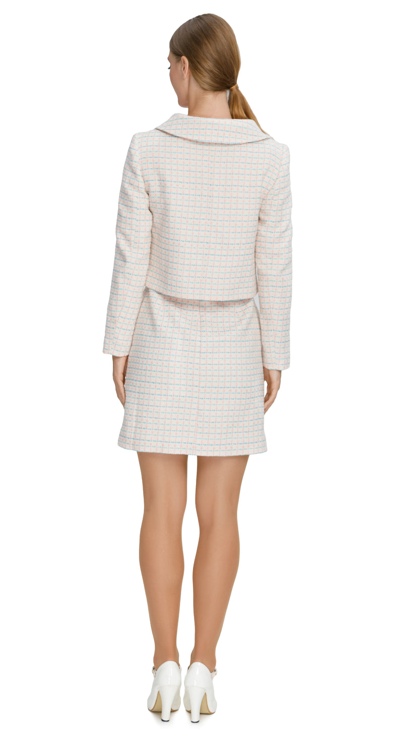 Classic Style Ecru/Pink/Blue Boucle Jacket:: SIZE XS – Marmalade-shop