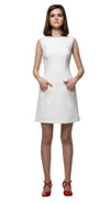 MARMALADE Mod Style Light Cream Dress with Circle Pockets