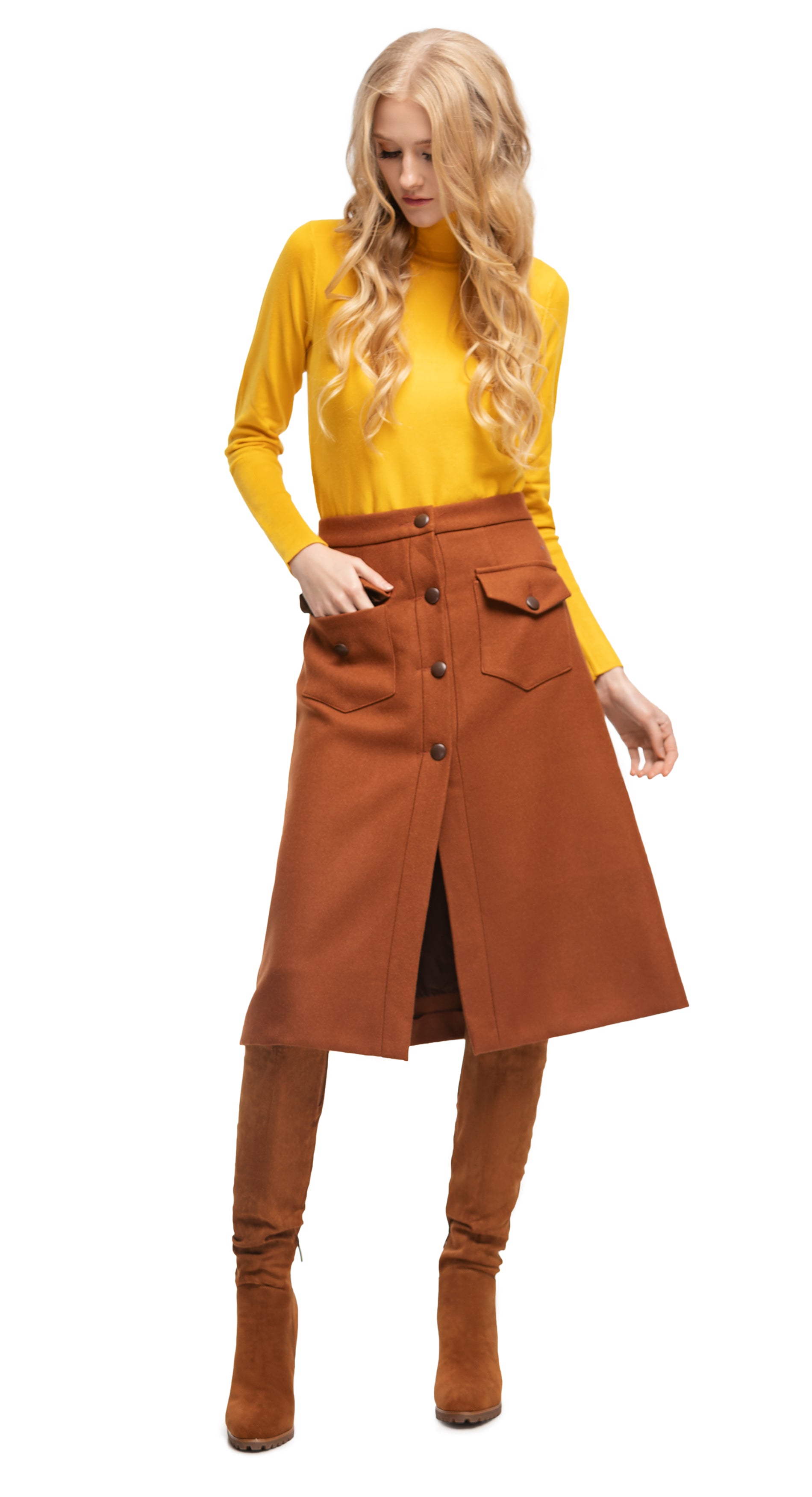 70s style brown skirt hotsell