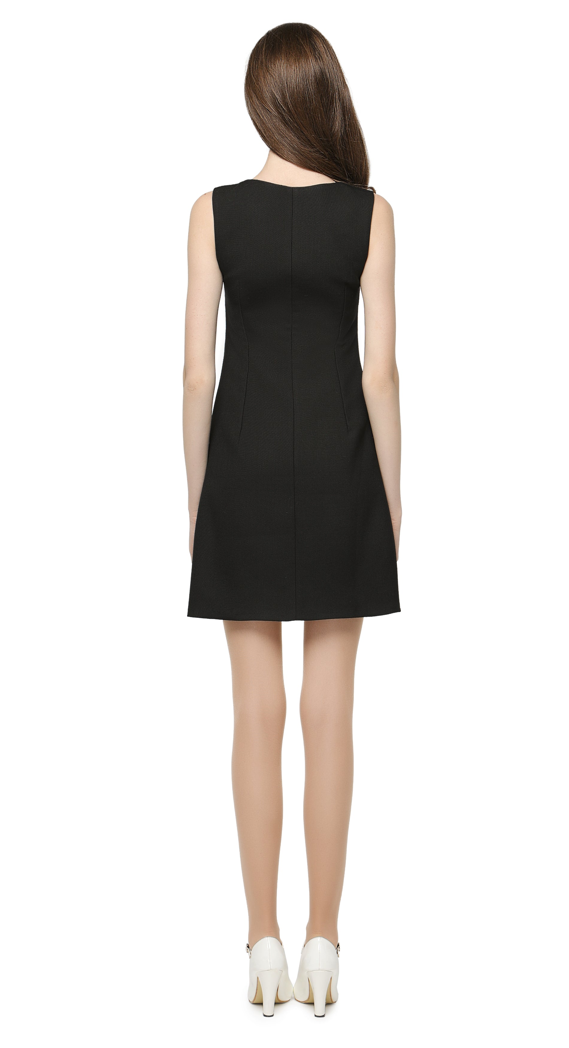 Black dress with zipper best sale in front