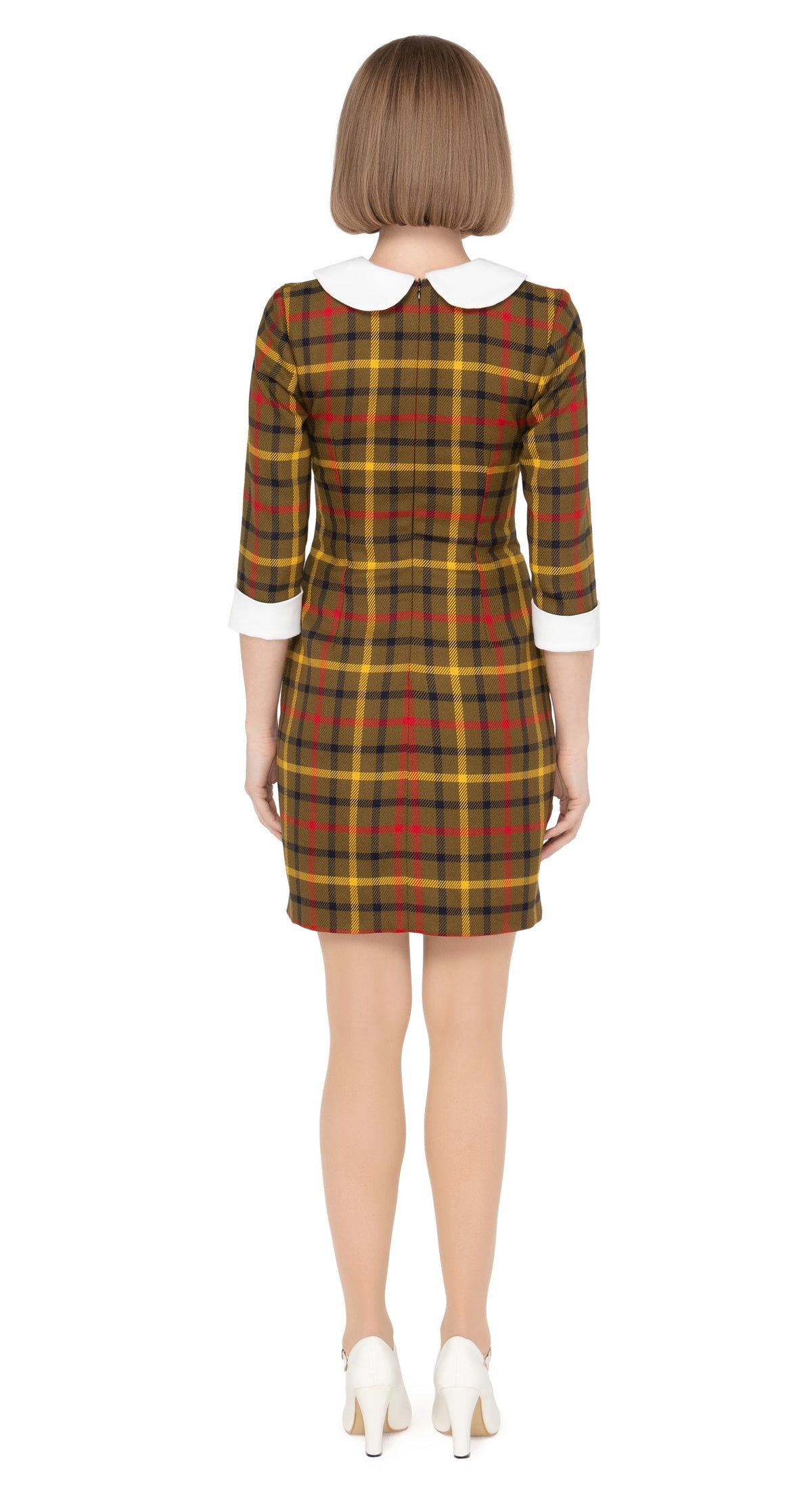 MARMALADE 1960S Style Plaid Dress with Peter Pan Collar
