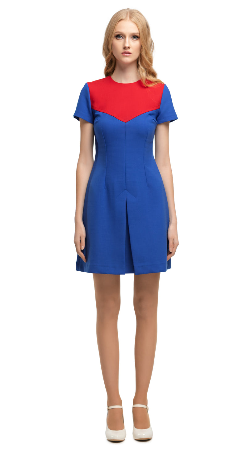 MARMALADE 60s Style Navy Blue/Red Dress