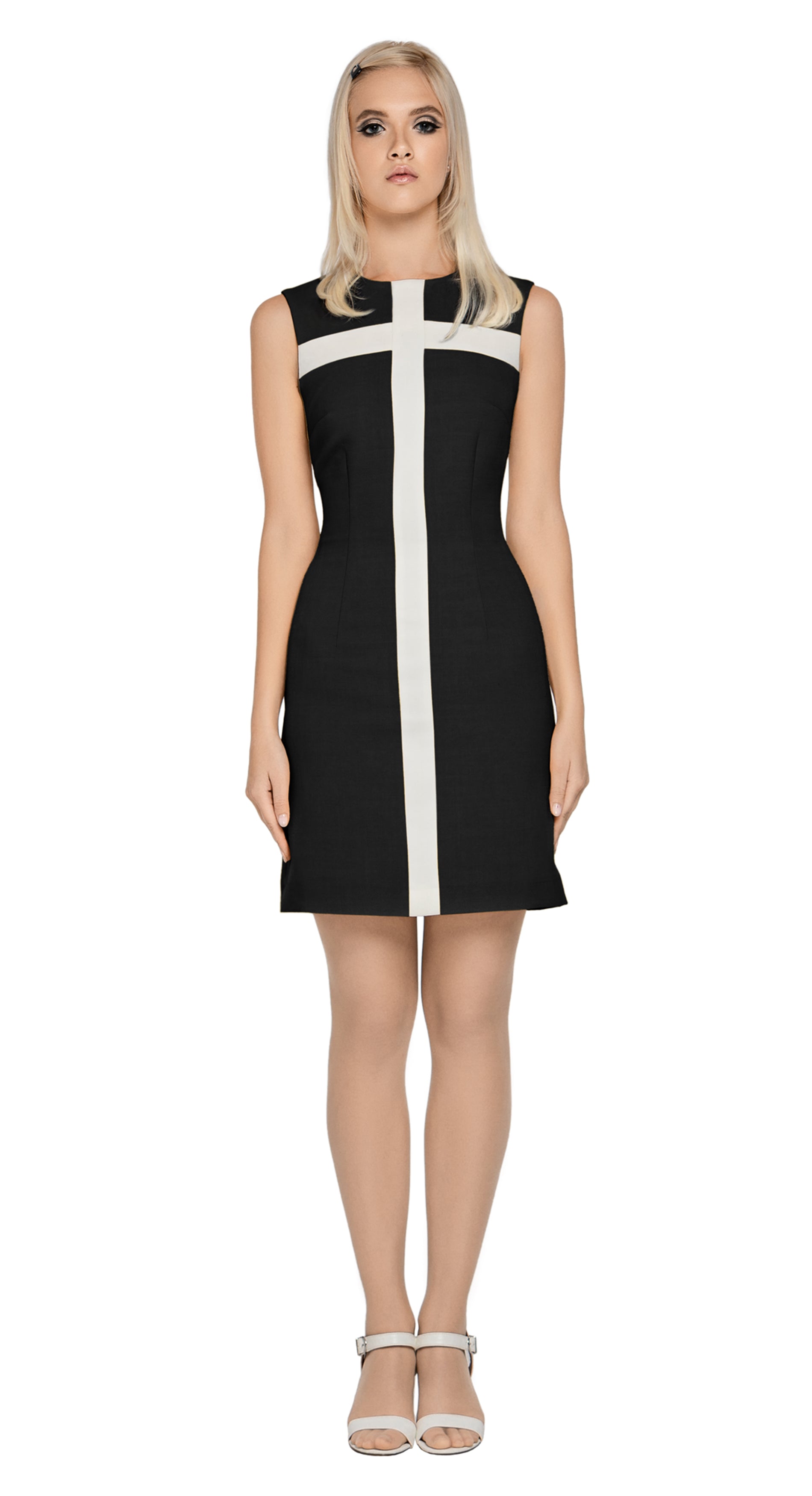 MARMALADE 60s Style Black/Light Cream Dress with Detachable Bow – Marmalade-shop