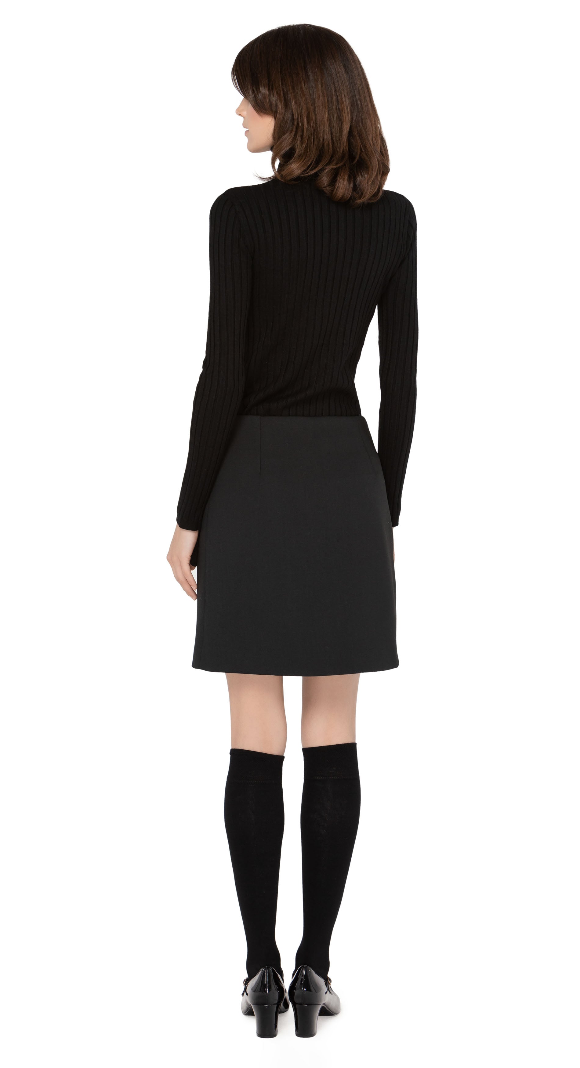 Black skirt outlet with zip pockets