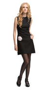 MARMALADE Mod Style Black Dress with Cream Circle Pockets