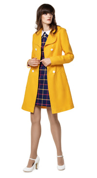 MARMALADE Retro Yellow Coat with Circle Pockets: SIZE XS