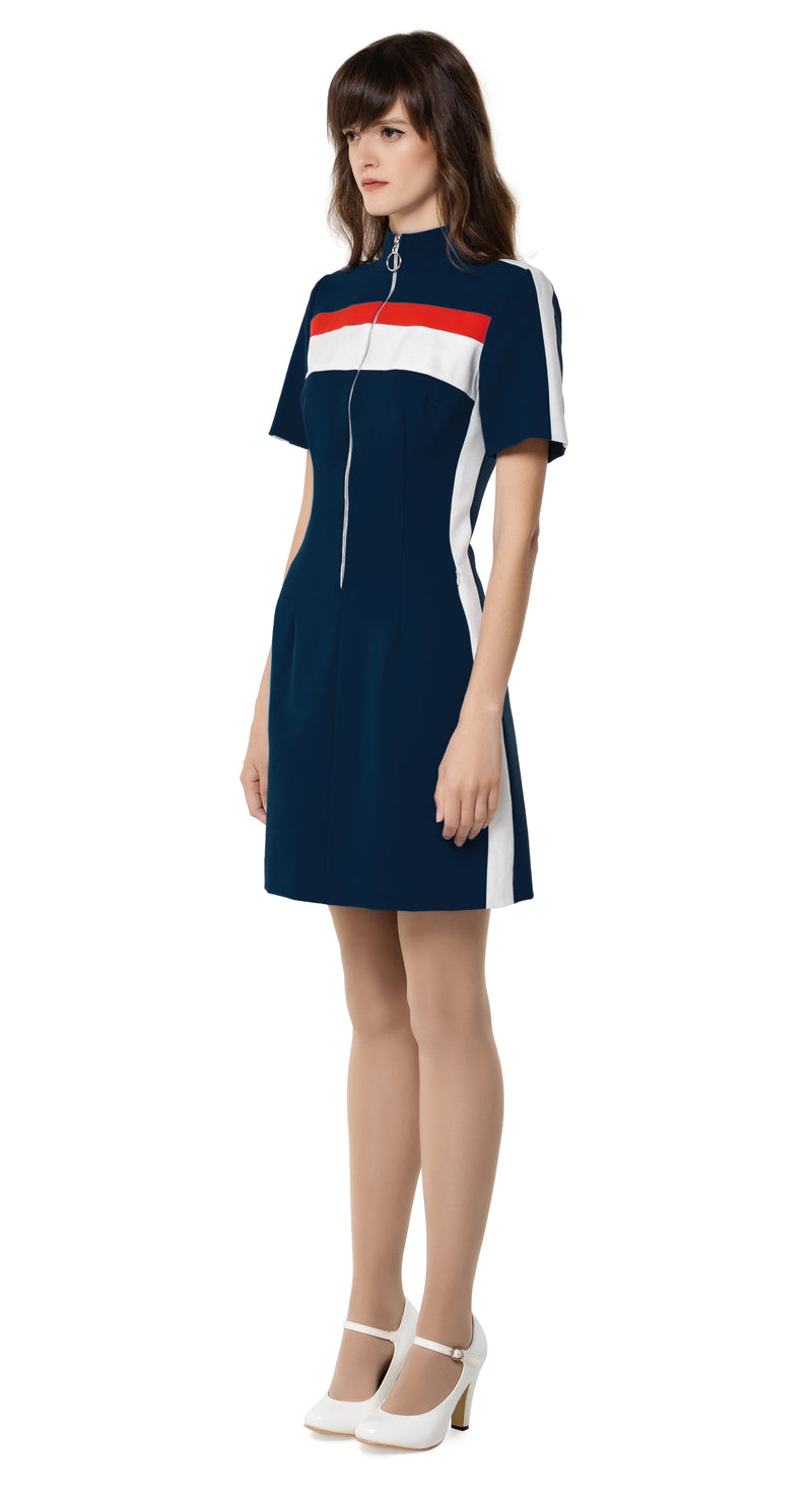 MARMALADE Retro Sport Inspired Dress; Navy Blue/Red – Marmalade-shop